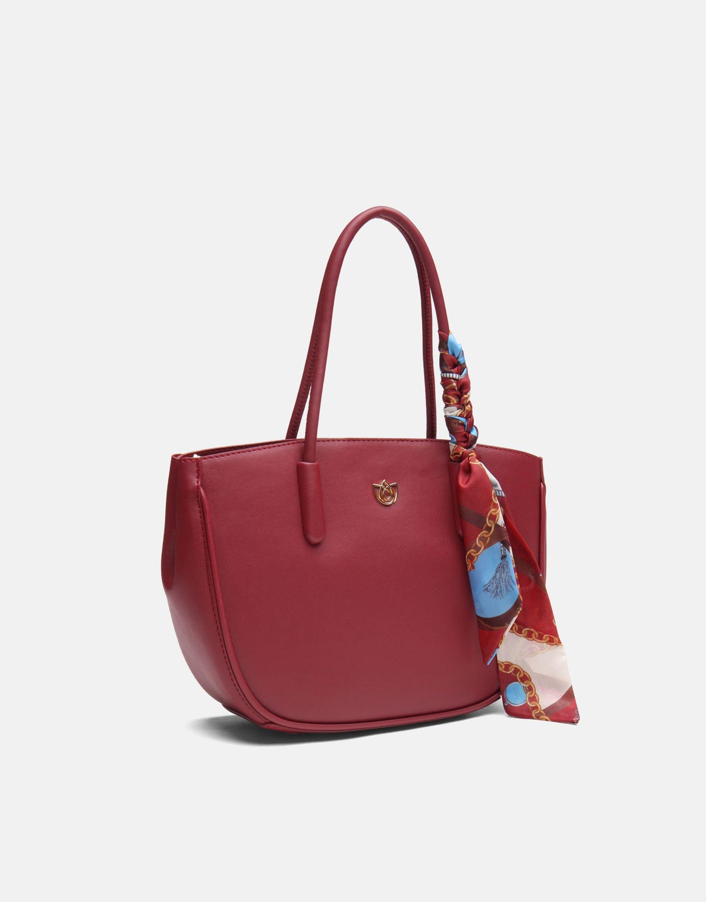 Luxury Burgundy Leather Crossbody for Women with Twilly Scarf