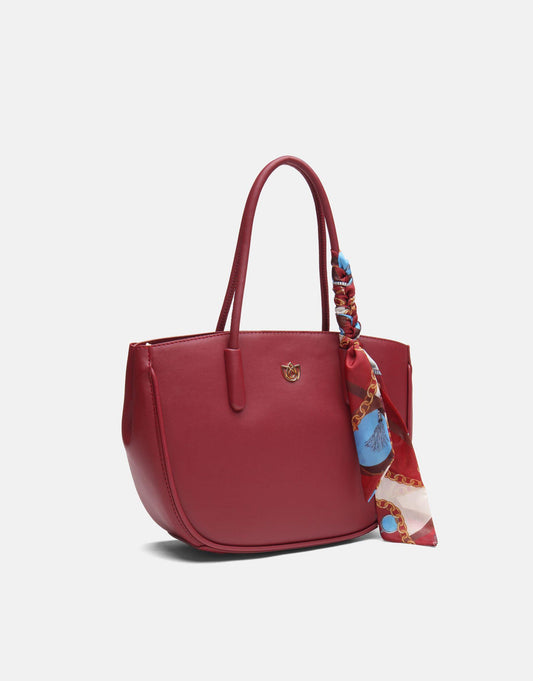 Luxury Burgundy Leather Crossbody for Women with Twilly Scarf