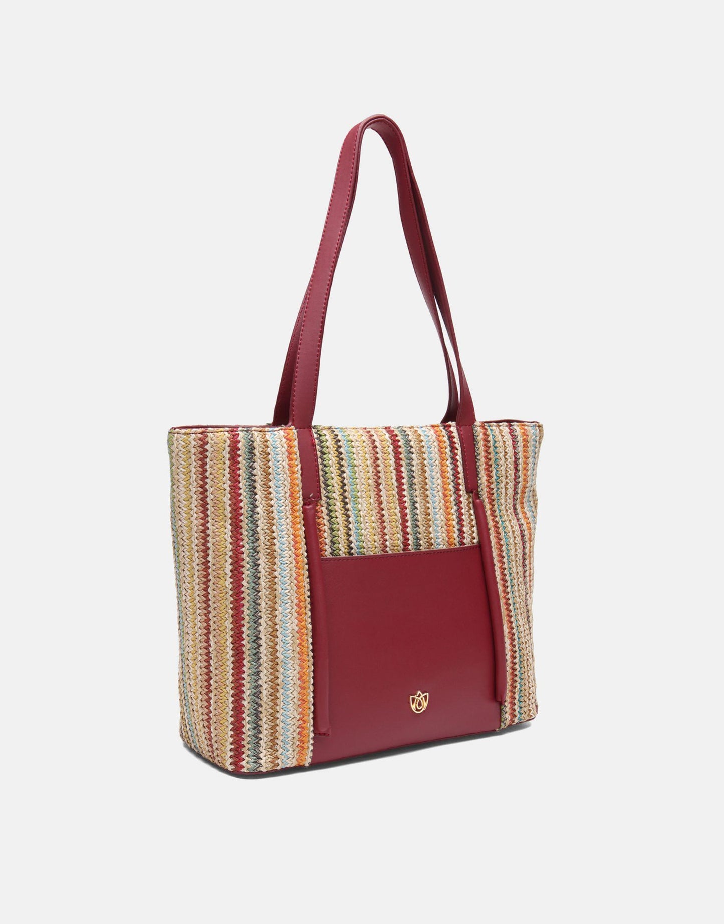 Liora Handwoven Tote  Burgundy