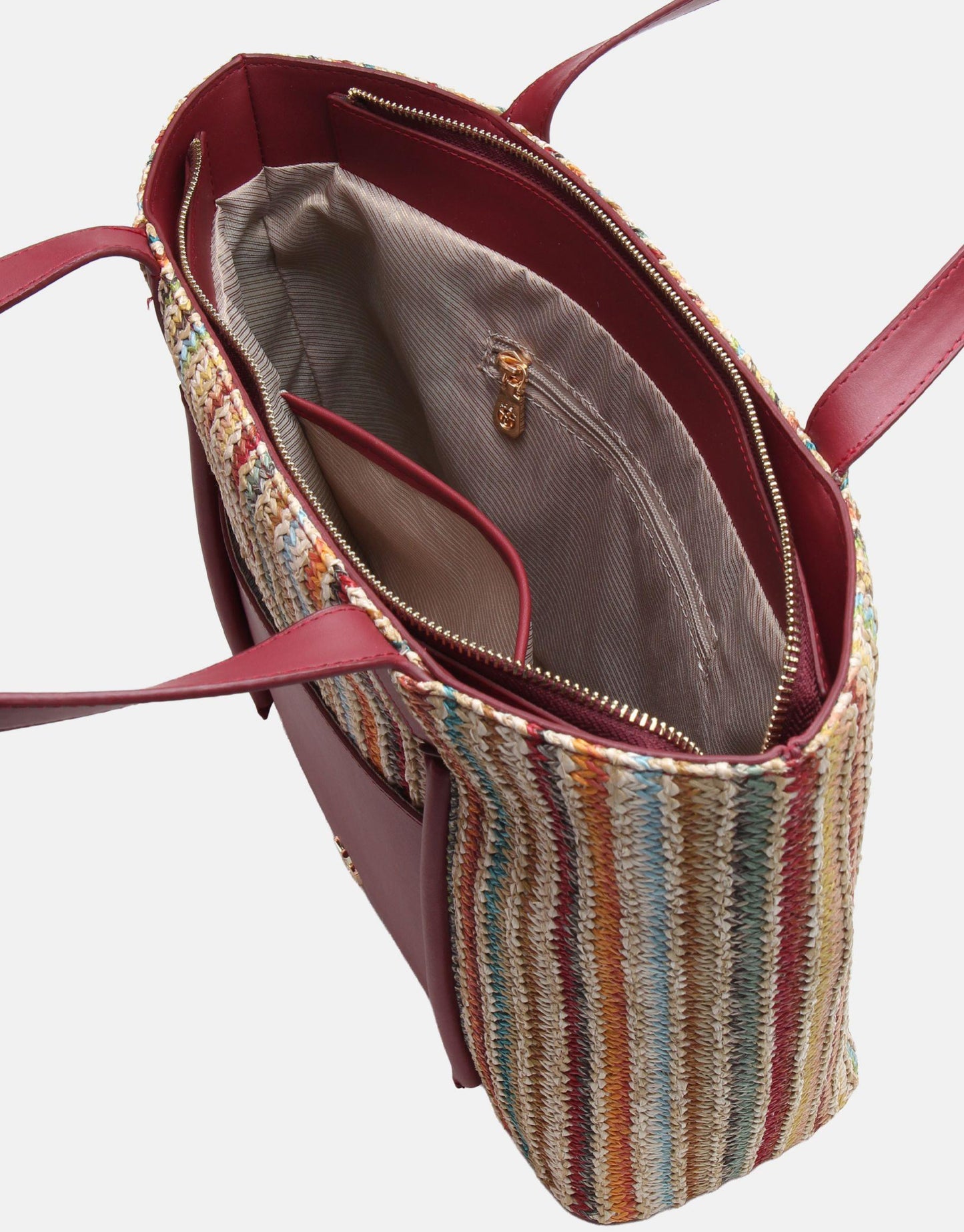 Liora Handwoven Tote  Burgundy