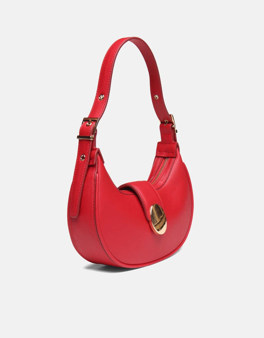 Minimalist Crescent Red Shoulder Bag for Women - Anharo